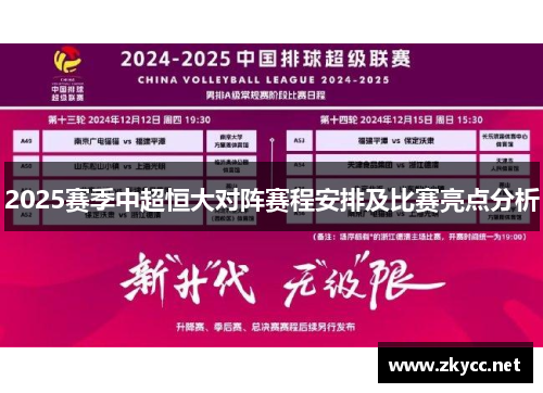 2025赛季中超恒大对阵赛程安排及比赛亮点分析