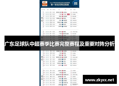 广东足球队中超赛季比赛完整赛程及重要对阵分析